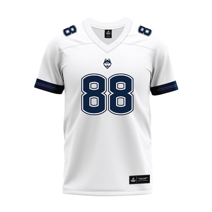 UConn - NCAA Football : Cooper Ackerman - White Premium Football Jersey