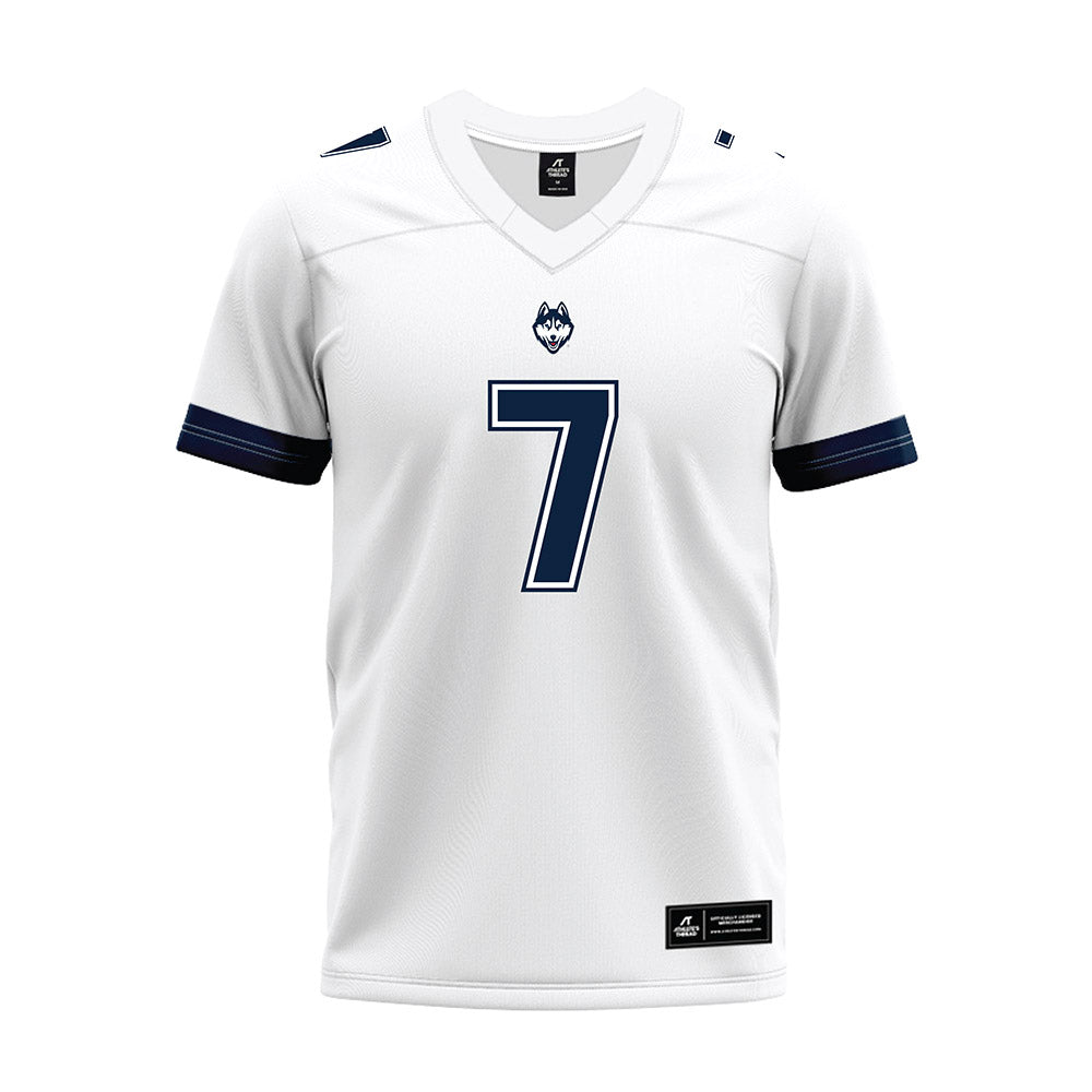 UConn - NCAA Football : Malachi Mclean - White Premium Football Jersey