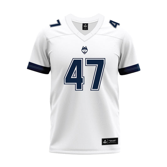 UConn - NCAA Football : Jayden Jones - White Premium Football Jersey-0