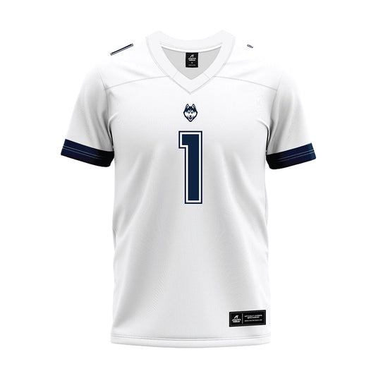 UConn - NCAA Football : Ben Smiley III - White Premium Football Jersey-0