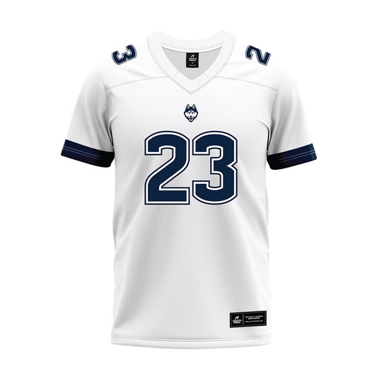 UConn - NCAA Football : Cyncir Bowers - White Premium Football Jersey-0