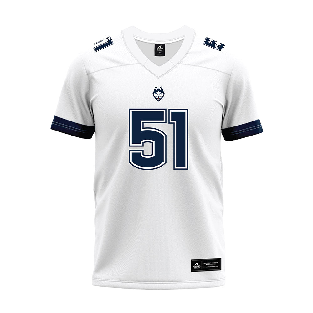 UConn - NCAA Football : Nick Pompilli - White Premium Football Jersey-0
