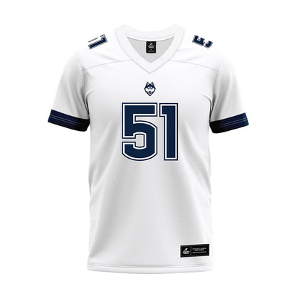 UConn - NCAA Football : Nick Pompilli - White Premium Football Jersey-0