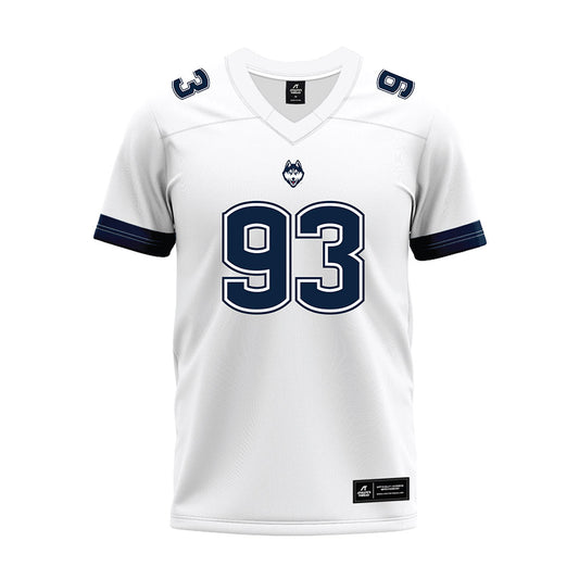 UConn - NCAA Football : Jack Barton - White Premium Football Jersey