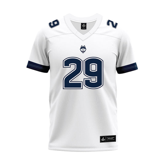 UConn - NCAA Football : Kaleb Stewart - White Premium Football Jersey