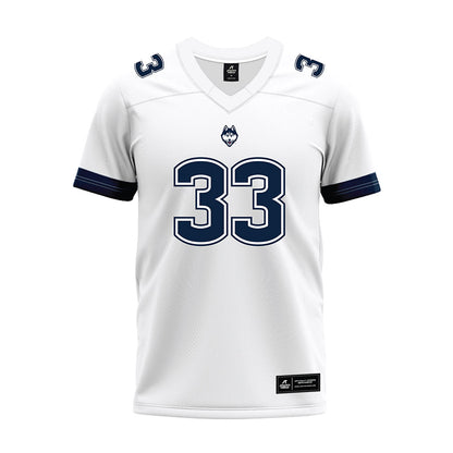 UConn - NCAA Football : Kervins Choute - White Premium Football Jersey
