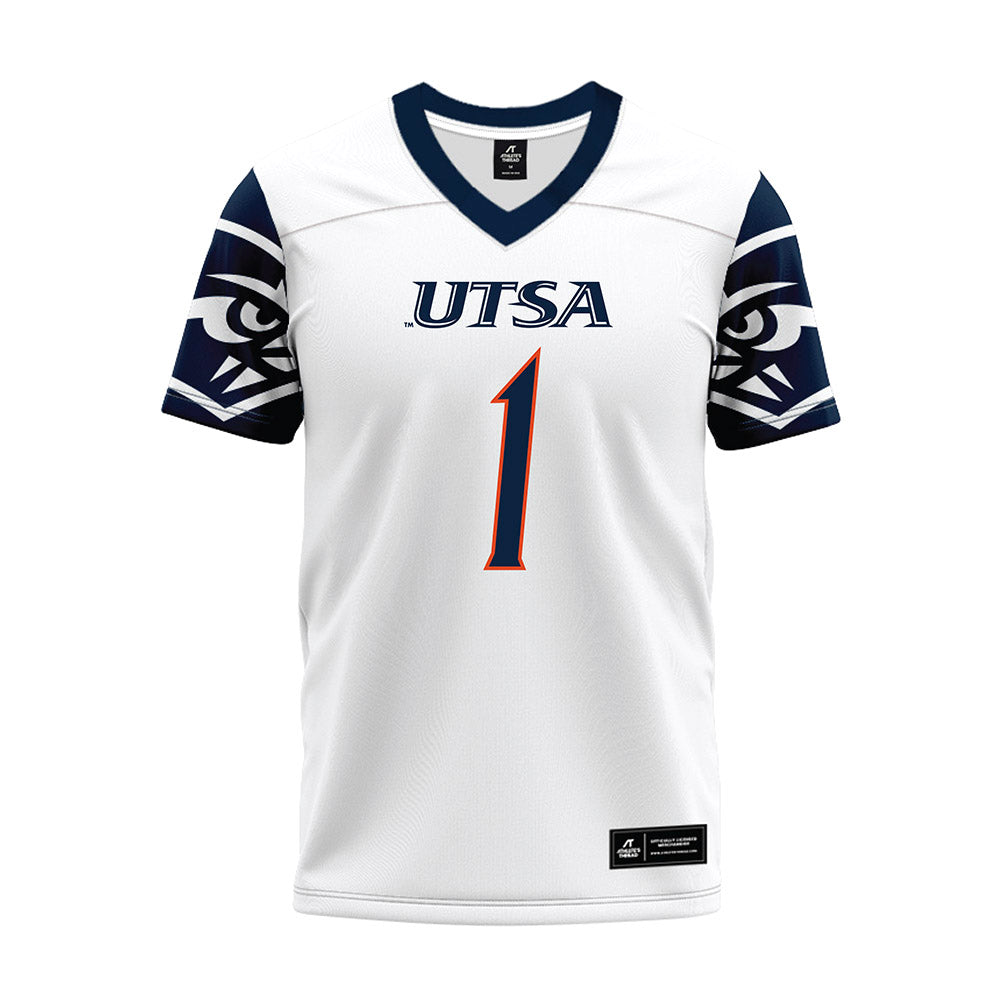 UTSA - NCAA Football : De'Corian Clark - White Premium Football Jersey