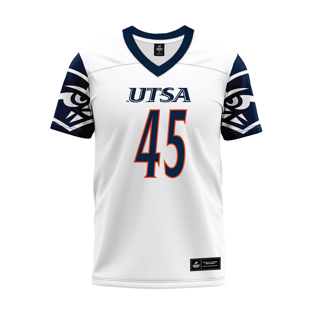 UTSA - NCAA Football : Mason Hall - White Premium Football Jersey