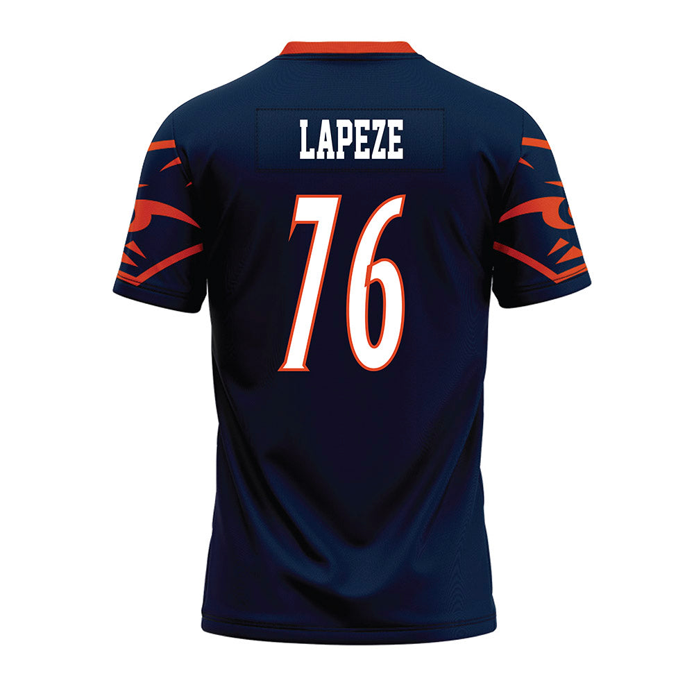 UTSA - NCAA Football : Luke Lapeze - Navy Premium Football Jersey