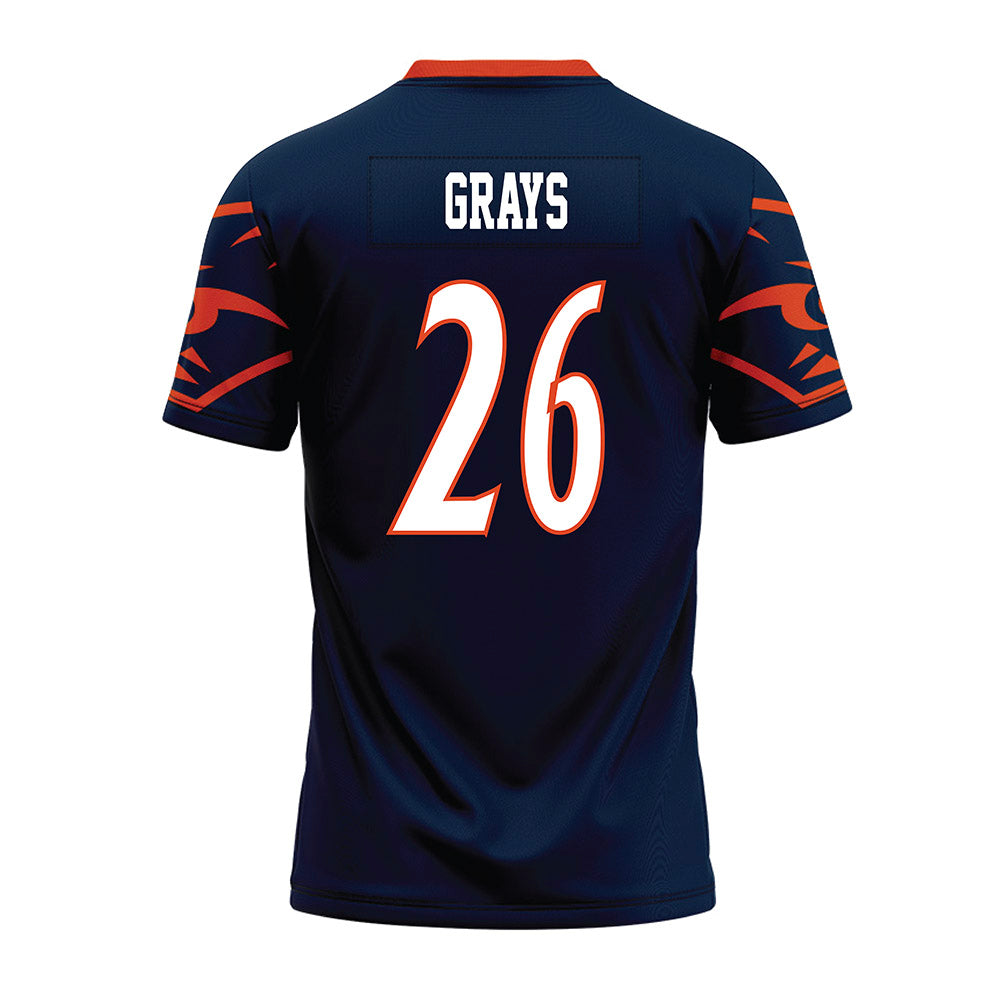 UTSA - NCAA Football : Bryce Grays - Navy Premium Football Jersey