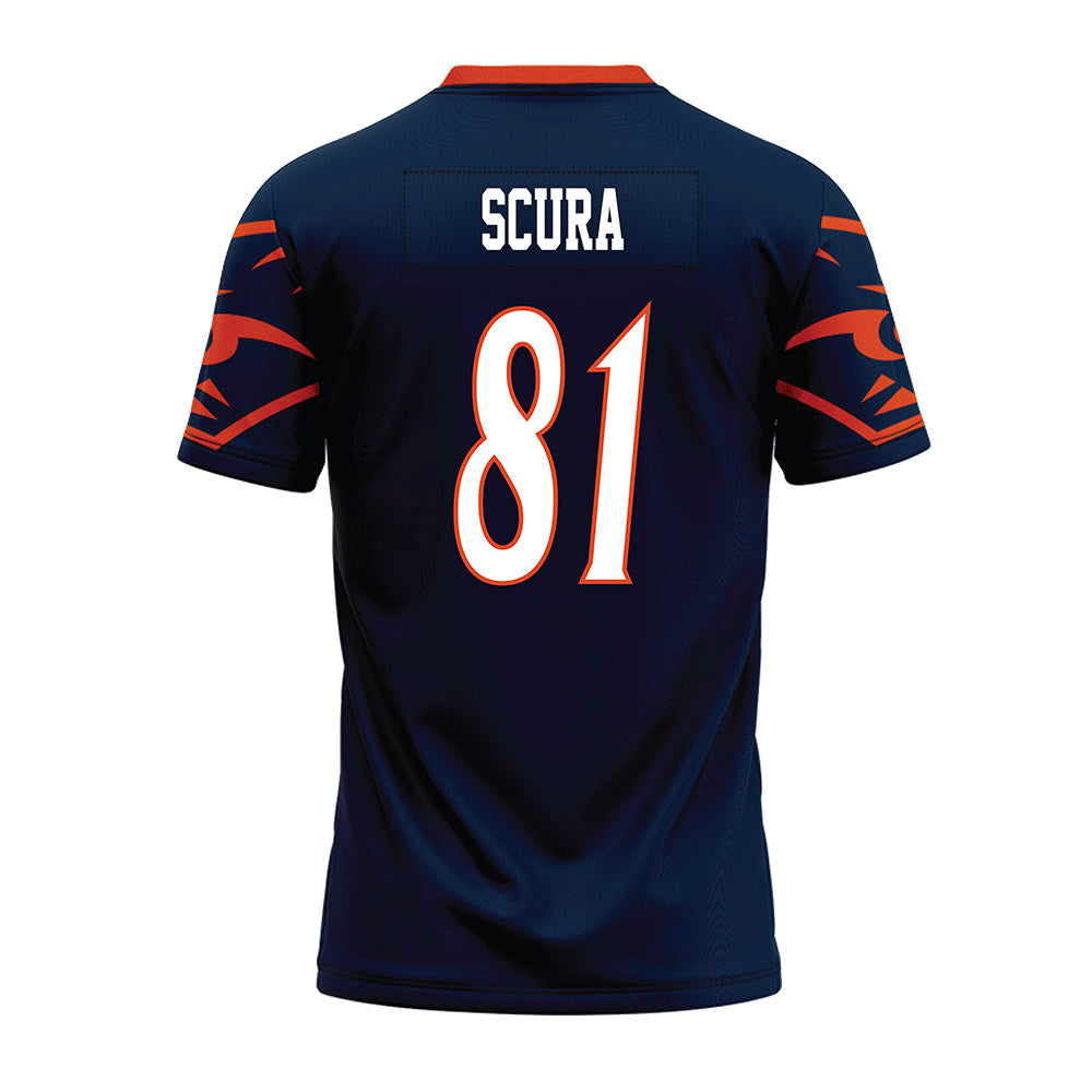 UTSA - NCAA Football : Devin Scura - Navy Premium Football Jersey