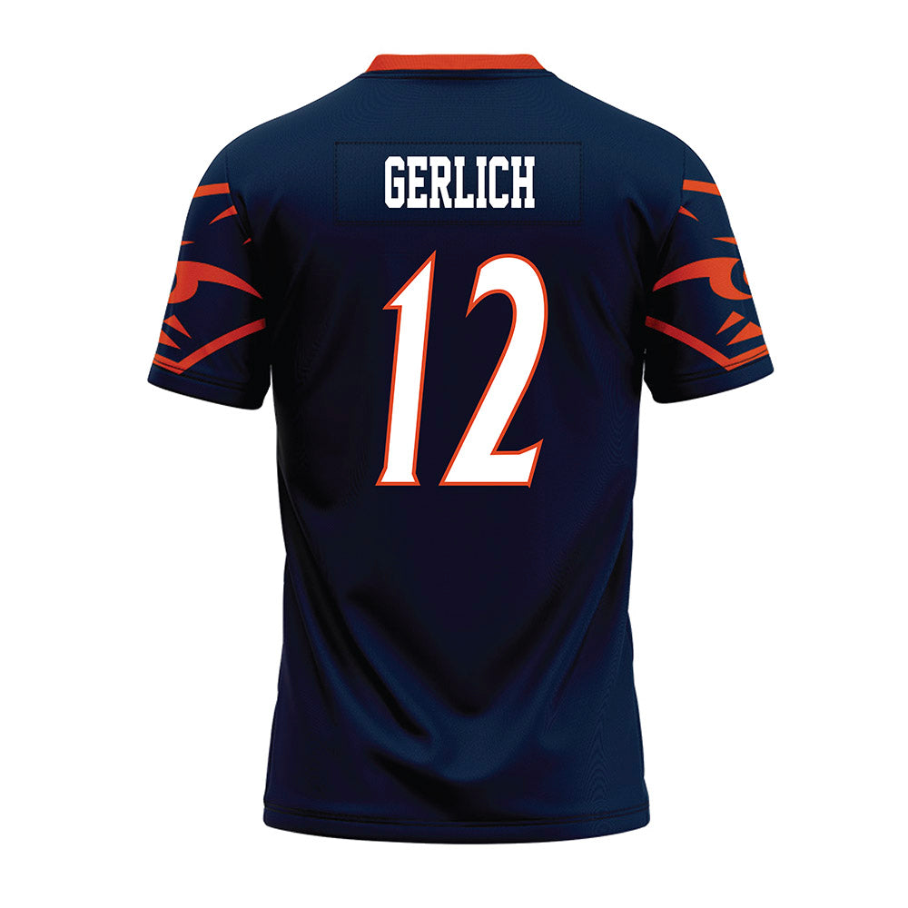 UTSA - NCAA Football : Max Gerlich - Navy Premium Football Jersey-1