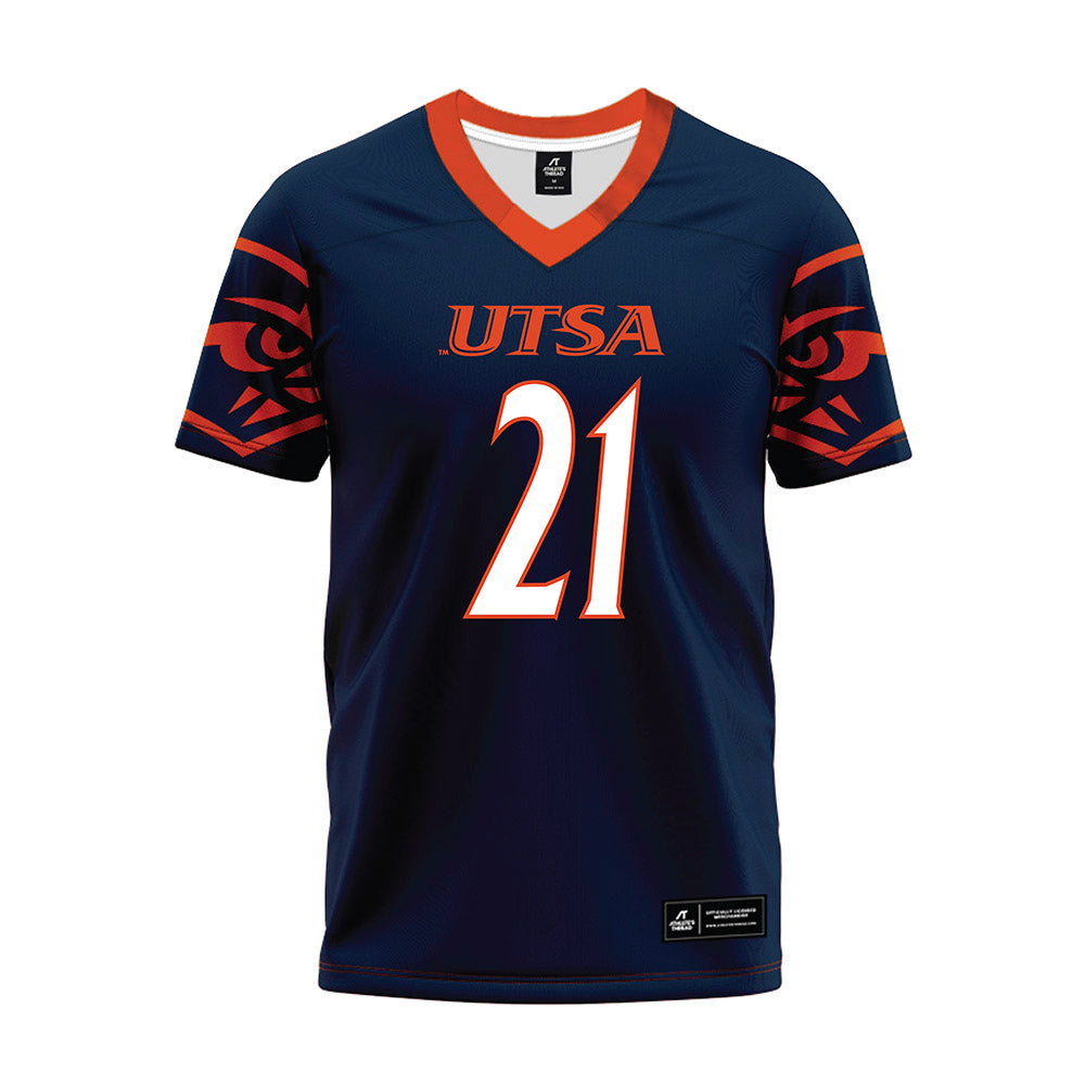 UTSA - NCAA Football : Ken Robinson - Navy Premium Football Jersey