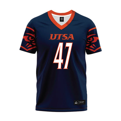 UTSA - NCAA Football : Tate Sandell - Navy Premium Football Jersey