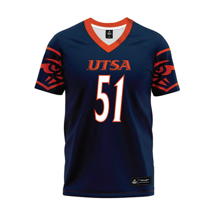 UTSA - NCAA Football : Travon Sylvester - Navy Premium Football Jersey