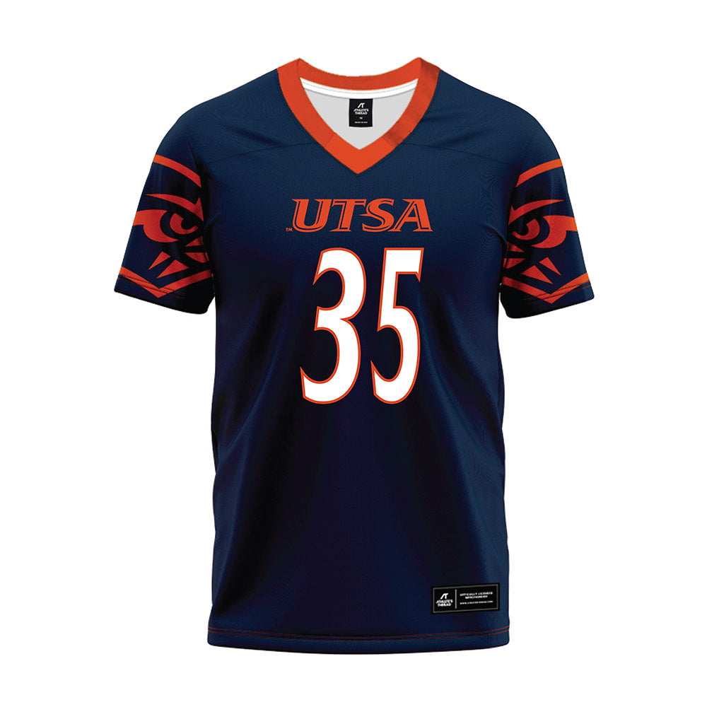 UTSA - NCAA Football : Lucas Dean - Navy Premium Football Jersey