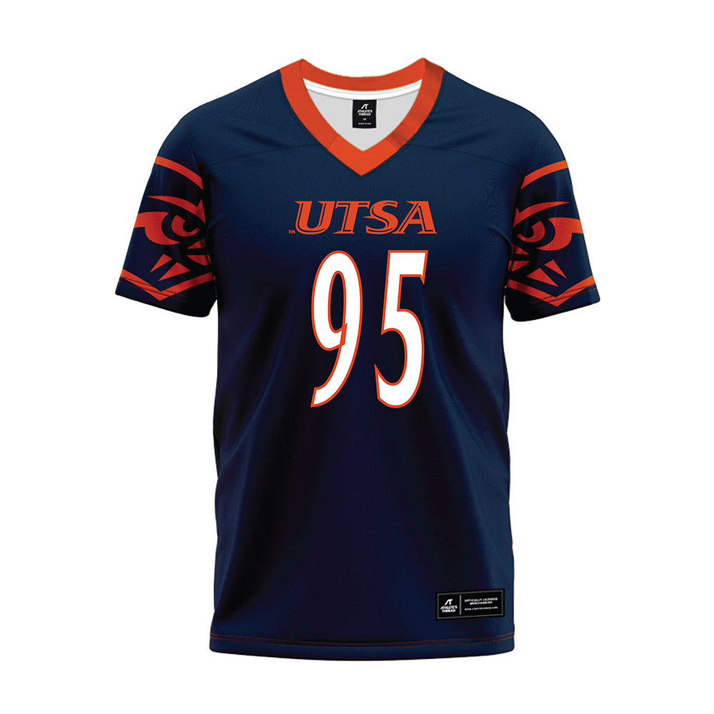 UTSA - NCAA Football : Christian Clayton - Navy Premium Football Jersey