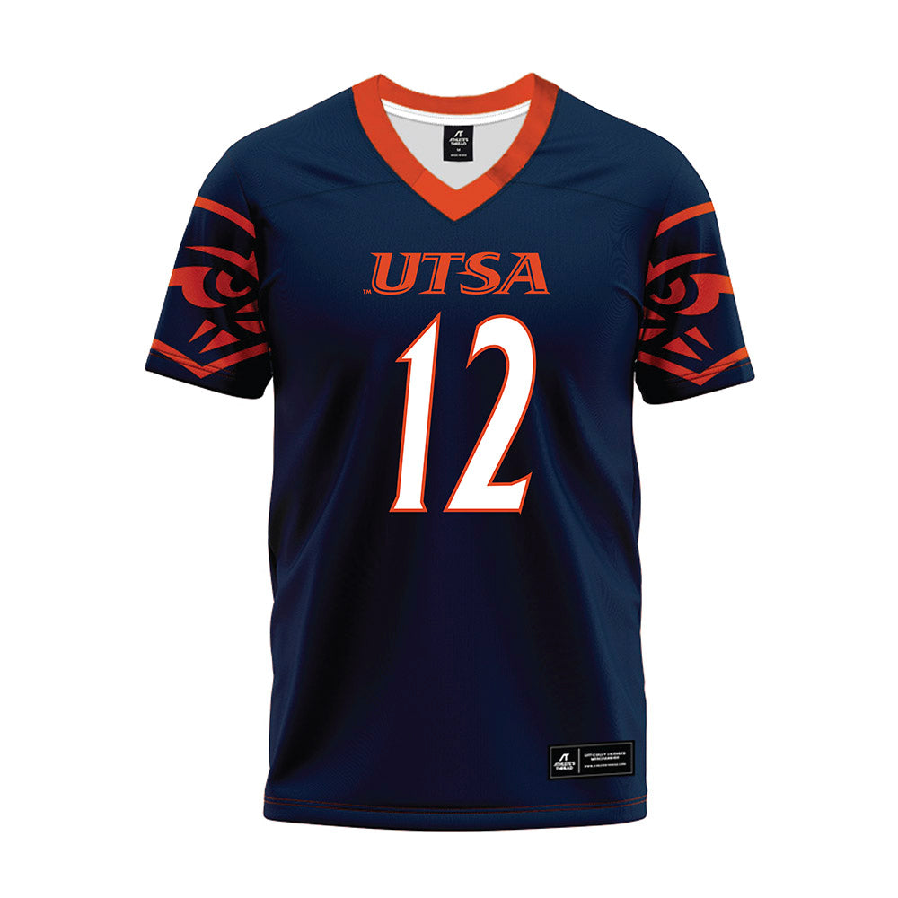 UTSA - NCAA Football : Max Gerlich - Navy Premium Football Jersey-0