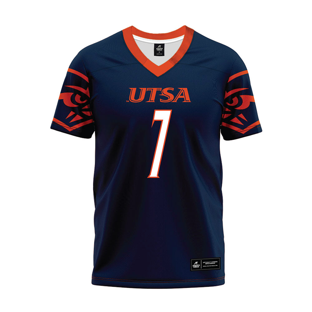 UTSA - NCAA Football : Donyai Taylor - Navy Premium Football Jersey