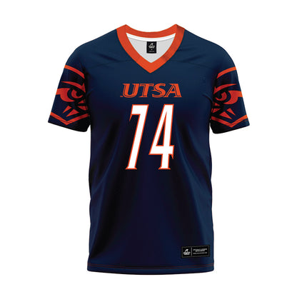 UTSA - NCAA Football : Payne He'Bert - Navy Premium Football Jersey