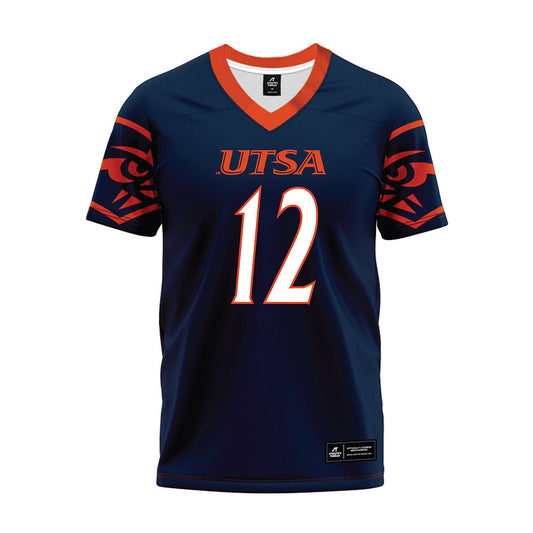 UTSA - NCAA Football : Alpha Khan - Navy Premium Football Jersey