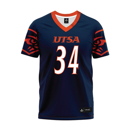 UTSA - NCAA Football : James Walley Jr - Navy Premium Football Jersey