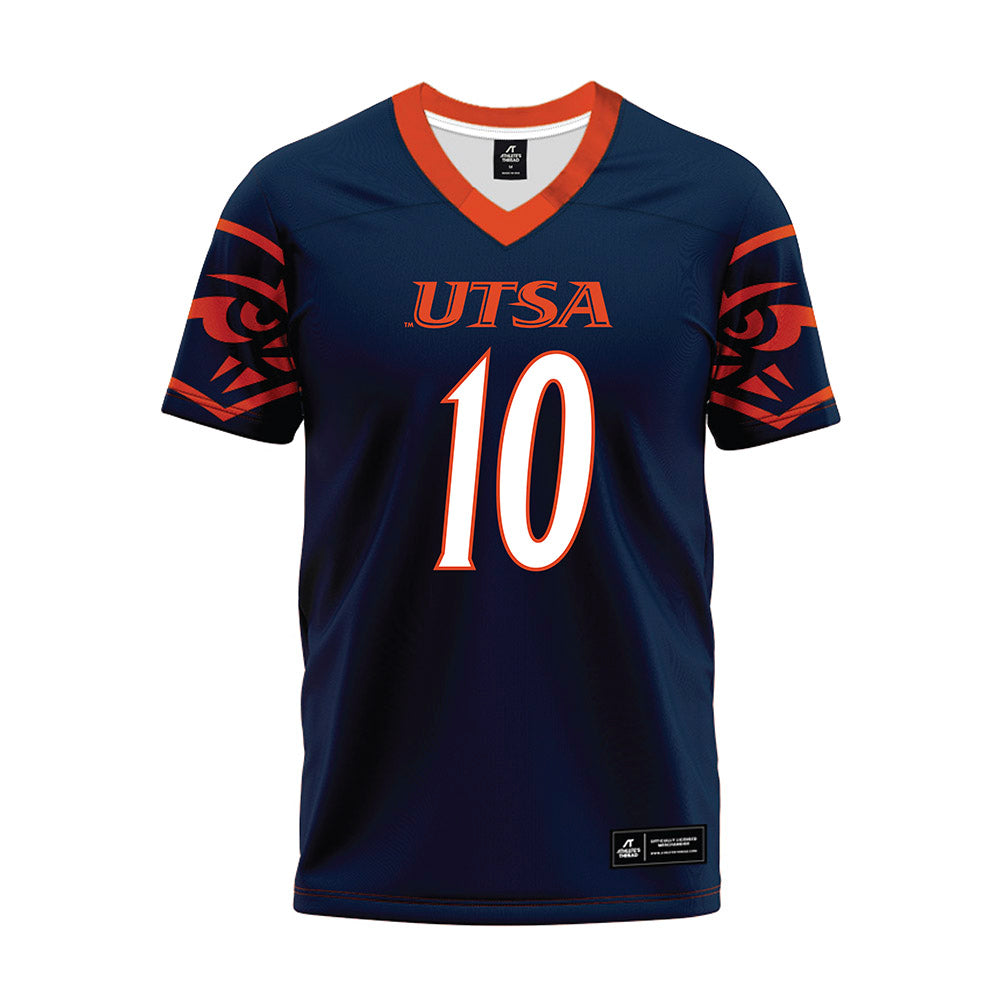 UTSA - NCAA Football : Diego Tello - Navy Premium Football Jersey