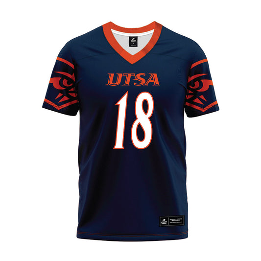 UTSA - NCAA Football : David Amador - Navy Premium Football Jersey