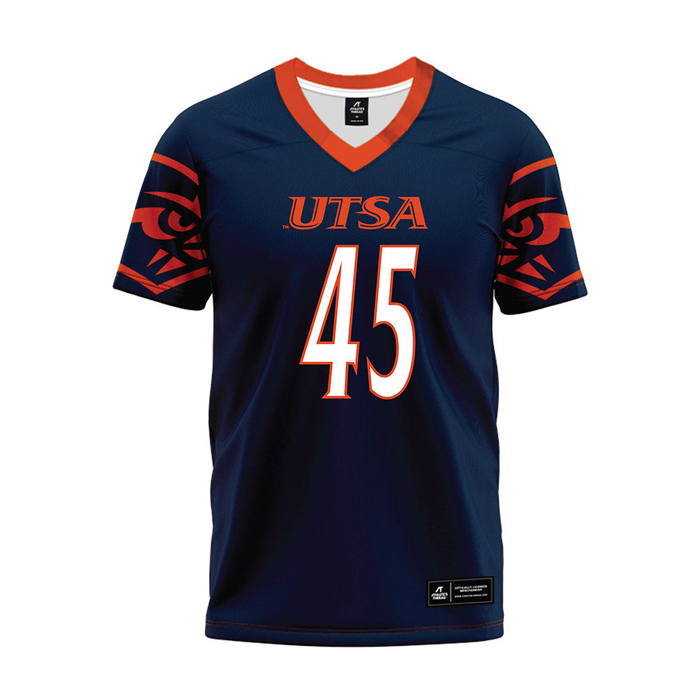 UTSA - NCAA Football : Mason Hall - Navy Premium Football Jersey