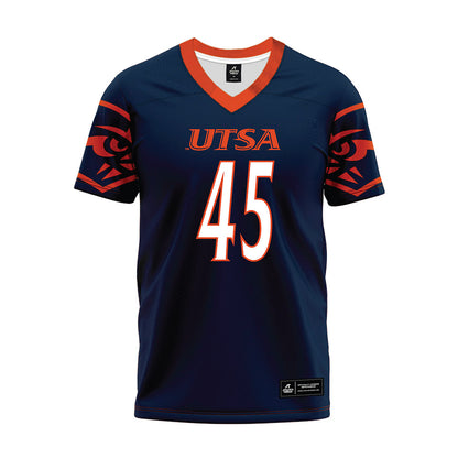 UTSA - NCAA Football : Mason Hall - Navy Premium Football Jersey