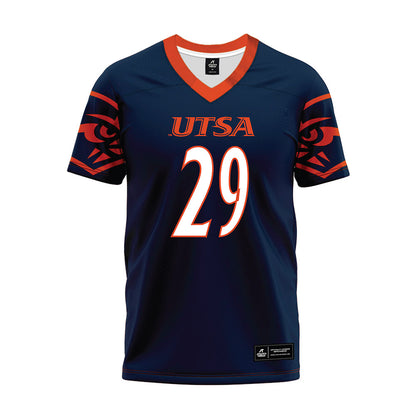 UTSA - NCAA Football : Elliott Davison - Navy Premium Football Jersey
