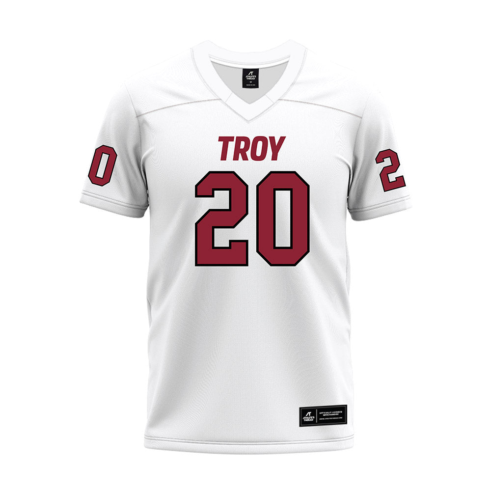 Troy - NCAA Football : Dakarai Shanks - White Premium Football Jersey-0