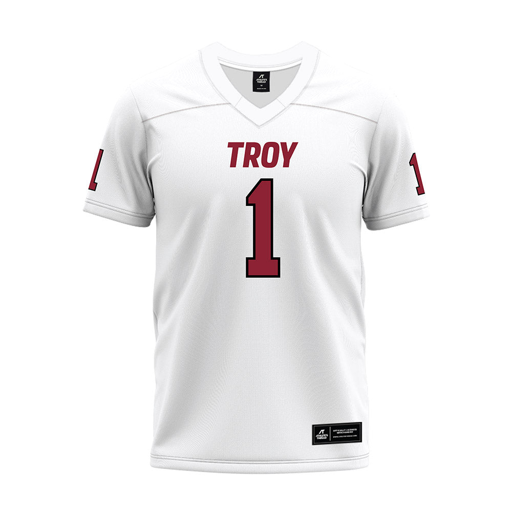 Troy - NCAA Football : Jordan Lovett - White Premium Football Jersey-0