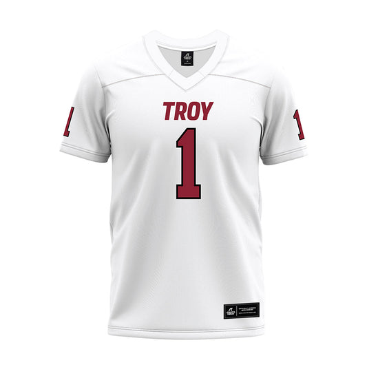 Troy - NCAA Football : Jordan Lovett - White Premium Football Jersey-0
