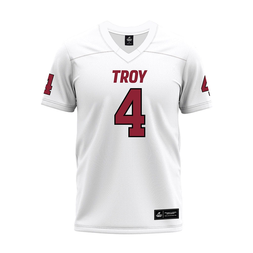 Troy - NCAA Football : TJ Thompson Jr. - White Premium Football Jersey-0