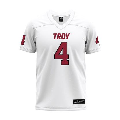 Troy - NCAA Football : TJ Thompson Jr. - White Premium Football Jersey-0