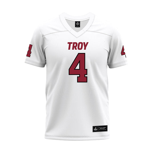 Troy - NCAA Football : TJ Thompson Jr. - White Premium Football Jersey-0