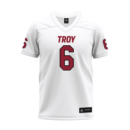 Troy - NCAA Football : Justin Powe - White Premium Football Jersey-0