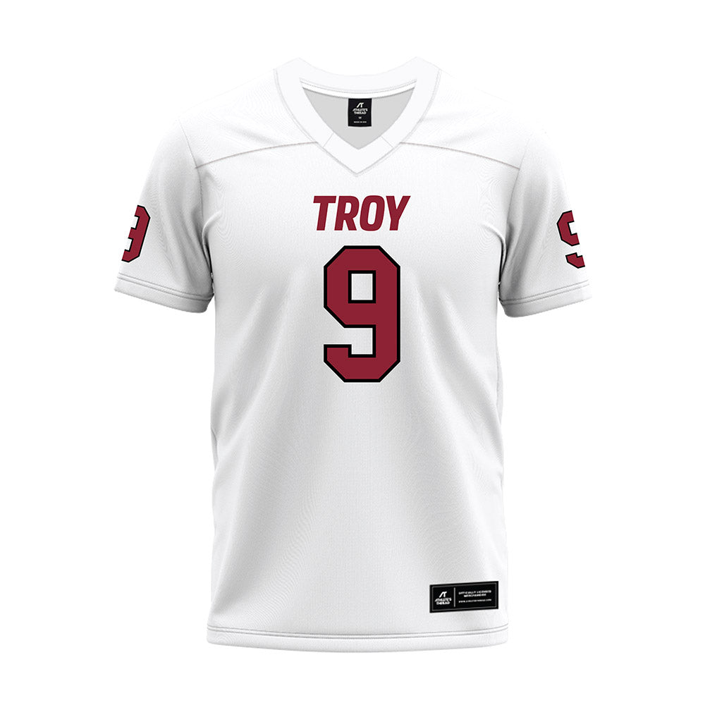 Troy - NCAA Football : William Crowder - White Premium Football Jersey