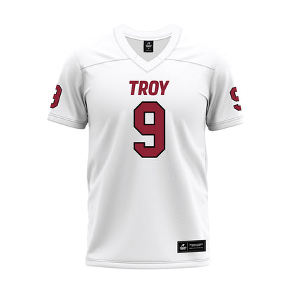 Troy - NCAA Football : William Crowder - White Premium Football Jersey