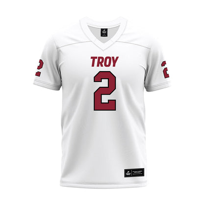 Troy - NCAA Football : Peyton Higgins - White Premium Football Jersey