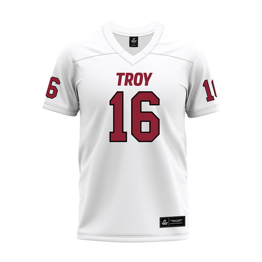 Troy - NCAA Football : Trashun Griffin - White Premium Football Jersey-0