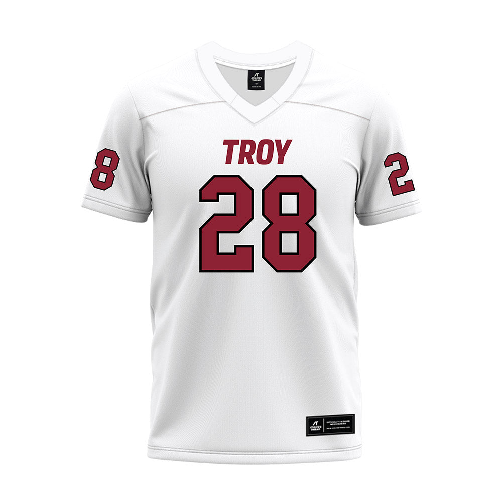 Troy - NCAA Football : Azlan Williams - White Premium Football Jersey