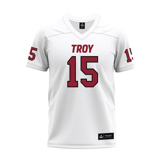 Troy - NCAA Football : Taleeq Robbins - White Premium Football Jersey-0