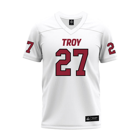 Troy - NCAA Football : OJ Vaughan Jr - White Premium Football Jersey-0