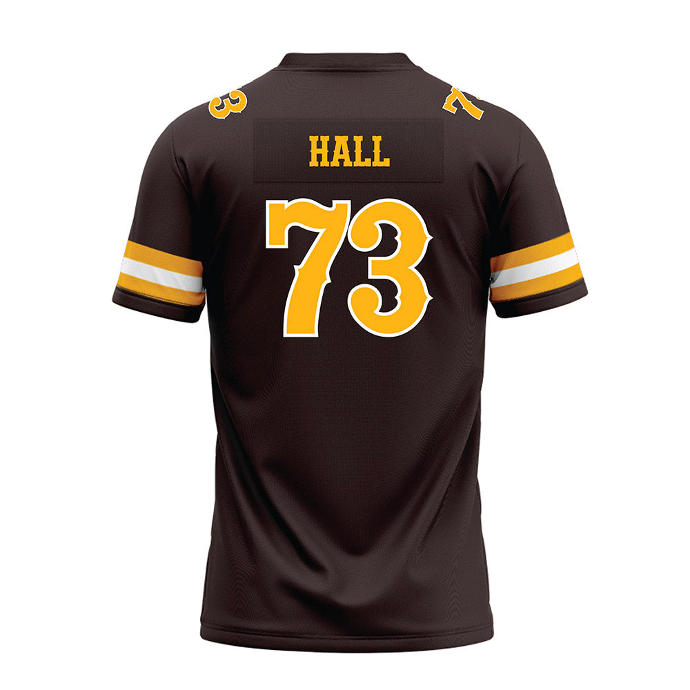 Wyoming - NCAA Football : Caleb Hall - Brown Premium Football Jersey-1