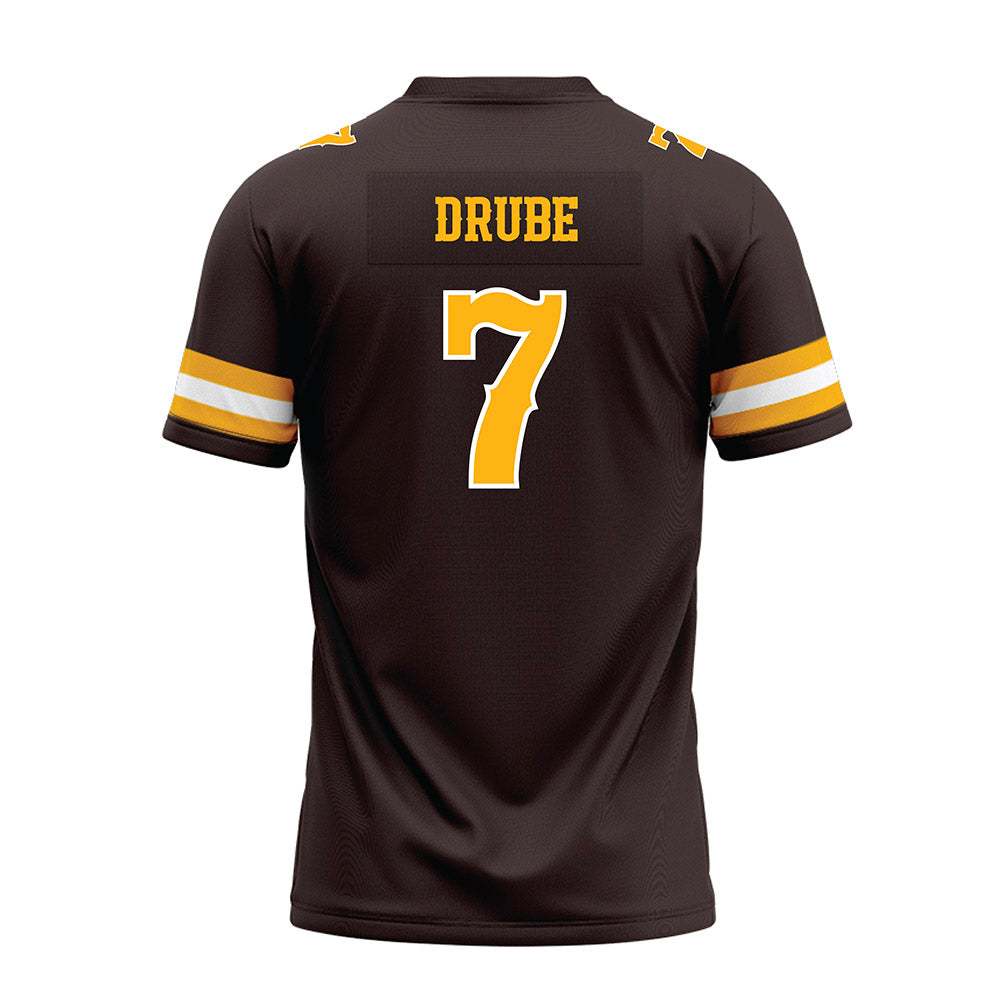 Wyoming - NCAA Football : Mason Drube - Brown Premium Football Jersey-1
