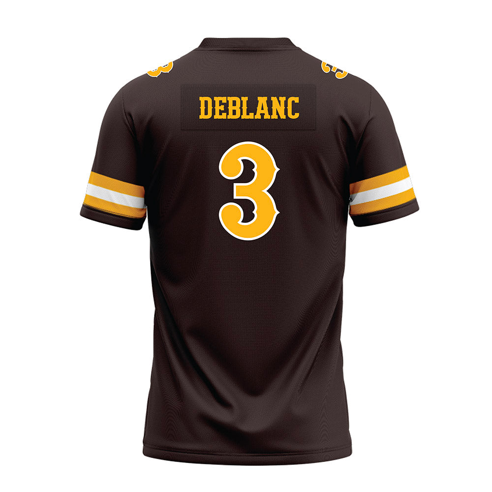 Wyoming - NCAA Football : Deion DeBlanc - Brown Premium Football Jersey-1
