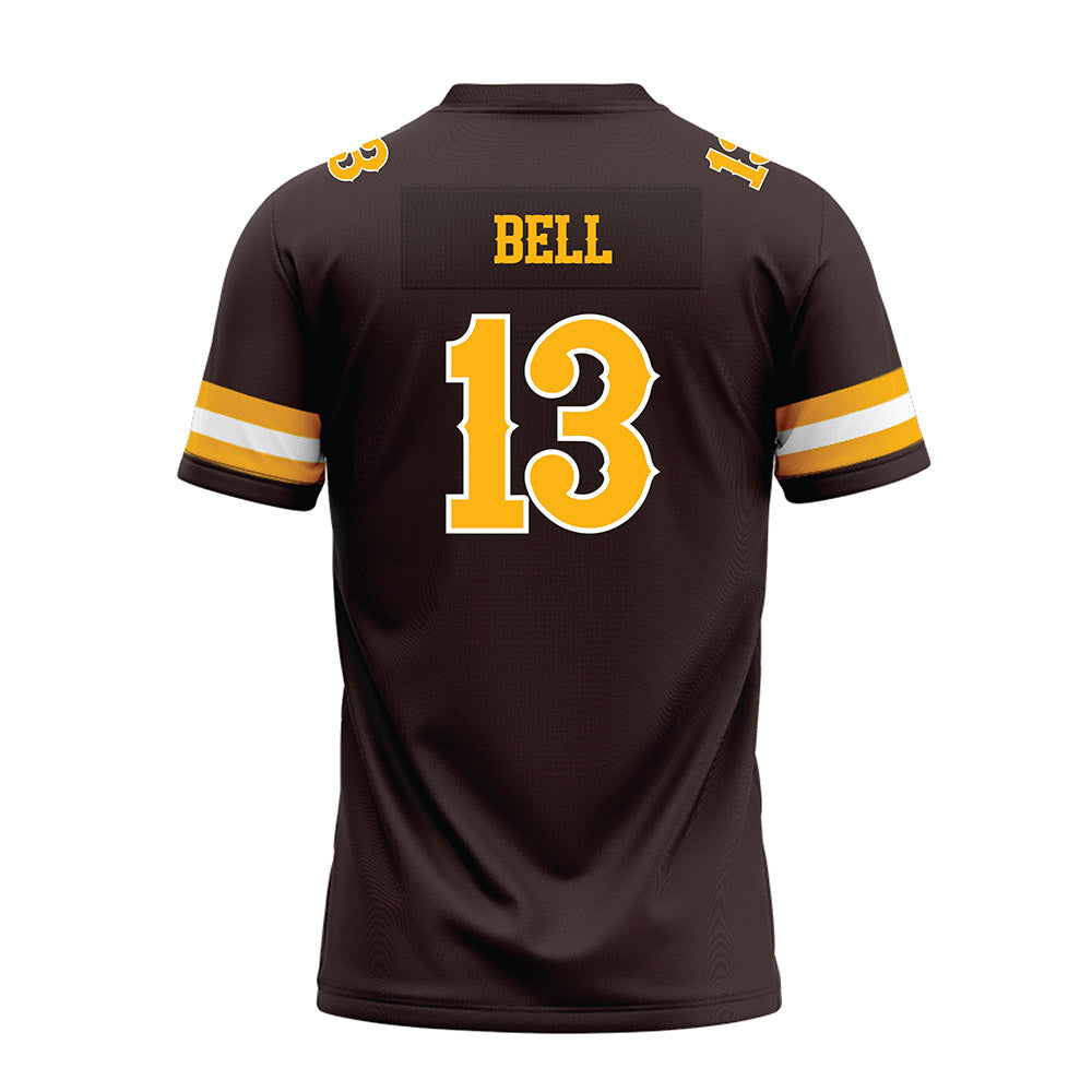 Wyoming - NCAA Football : Ian Bell - Brown Premium Football Jersey-1