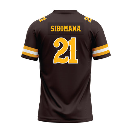 Wyoming - NCAA Football : Enock Sibomana - Brown Premium Football Jersey-1